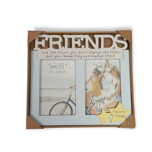Picture of LOVE  LIFE DOUBLE PHOTO FRAME - FRIENDS - 10CM X 15CM